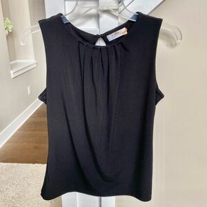 Calvin Klein Pleated Neck Sleeveless Top